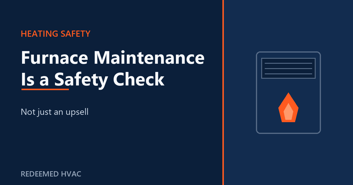 Furnace Maintenance Is a Safety Check, Not an Upsell